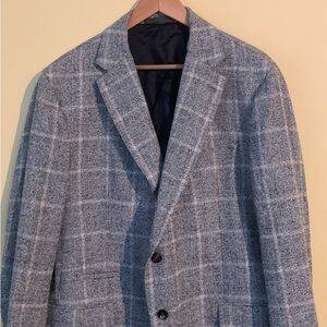 Eleventy Charcoal Checkered Blazer